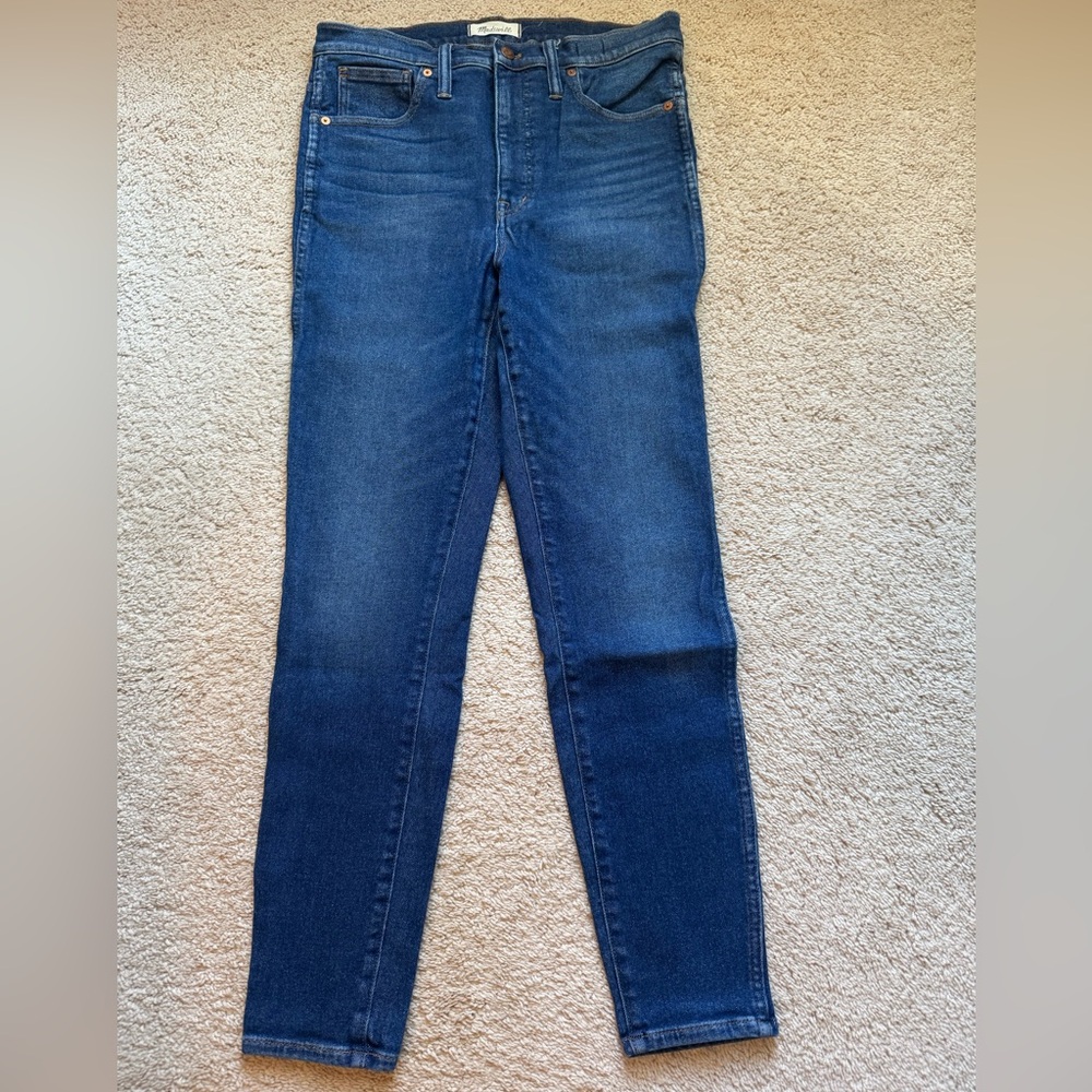 Madewell Jeans Womens 30 Blue 9" High-Rise Skinny Stretch Denim Dark Wash